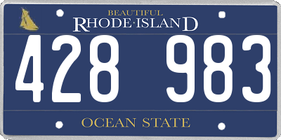 RI license plate 428983