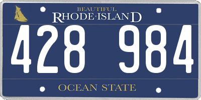 RI license plate 428984