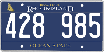 RI license plate 428985