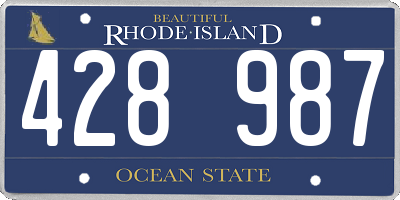 RI license plate 428987