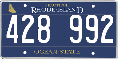 RI license plate 428992