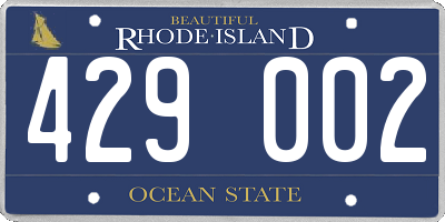 RI license plate 429002