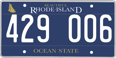 RI license plate 429006