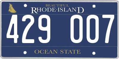 RI license plate 429007