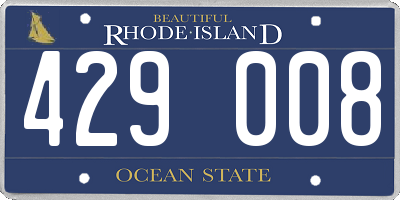 RI license plate 429008