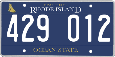 RI license plate 429012