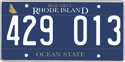 RI license plate 429013