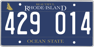RI license plate 429014
