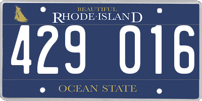 RI license plate 429016