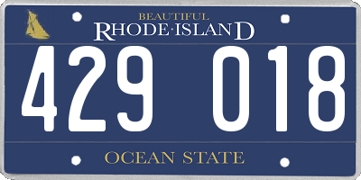 RI license plate 429018