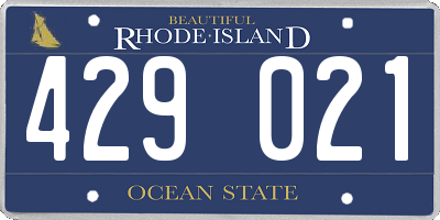 RI license plate 429021