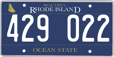 RI license plate 429022