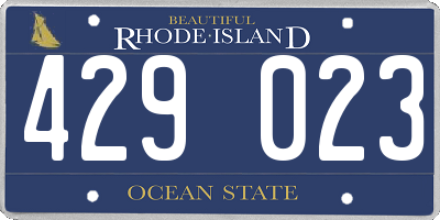 RI license plate 429023