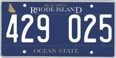 RI license plate 429025