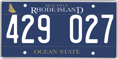 RI license plate 429027