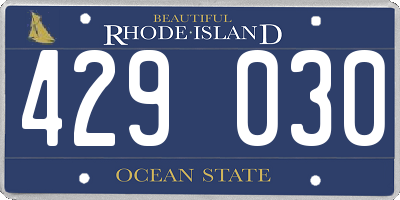 RI license plate 429030