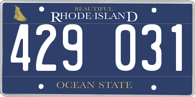 RI license plate 429031