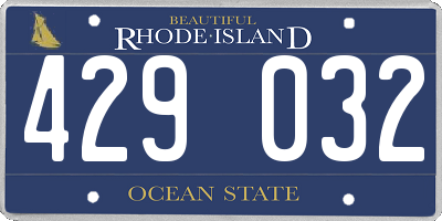 RI license plate 429032