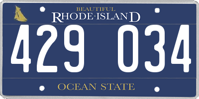 RI license plate 429034
