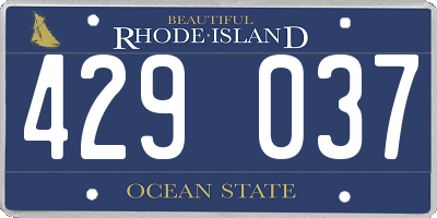 RI license plate 429037