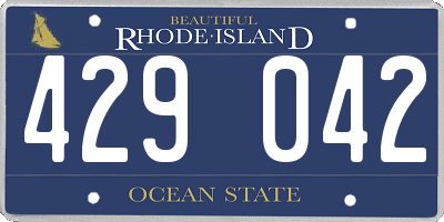 RI license plate 429042