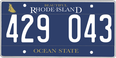 RI license plate 429043