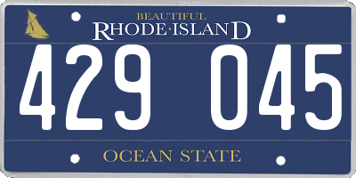 RI license plate 429045