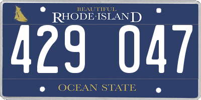 RI license plate 429047