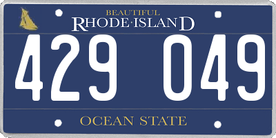 RI license plate 429049
