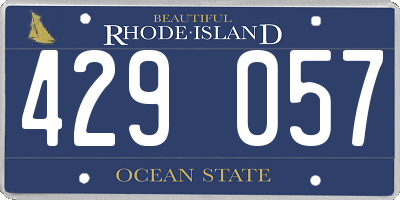 RI license plate 429057