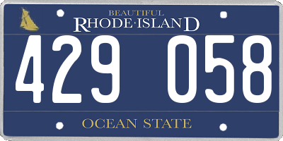 RI license plate 429058