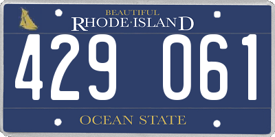 RI license plate 429061