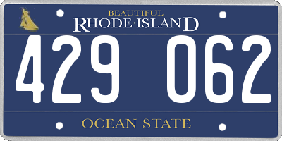 RI license plate 429062