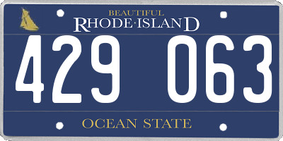 RI license plate 429063