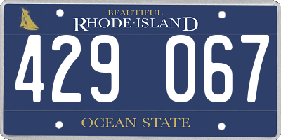 RI license plate 429067