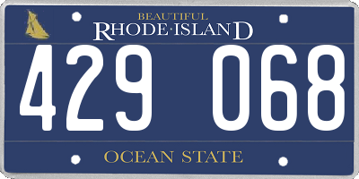 RI license plate 429068