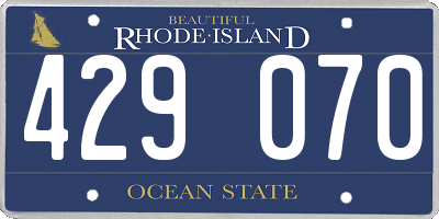 RI license plate 429070
