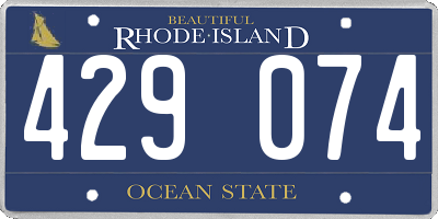 RI license plate 429074