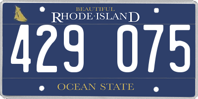 RI license plate 429075