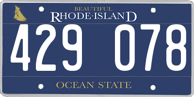 RI license plate 429078