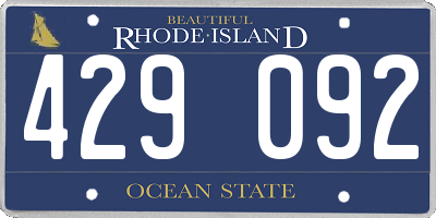 RI license plate 429092