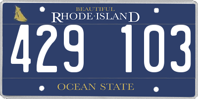 RI license plate 429103