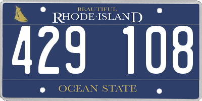 RI license plate 429108