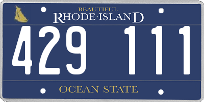 RI license plate 429111