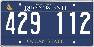 RI license plate 429112