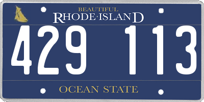 RI license plate 429113