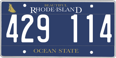 RI license plate 429114