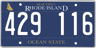 RI license plate 429116