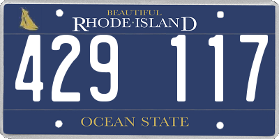 RI license plate 429117