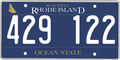 RI license plate 429122